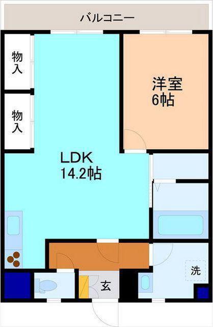 ウェルネスガーデン(1LDK/2階)の間取り写真