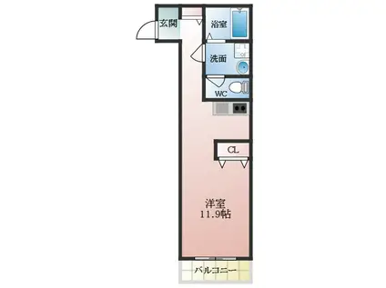 CASA DEL SOL(ワンルーム/1階)の間取り写真