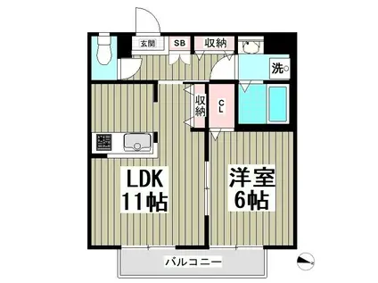 MQUARTO川口(1LDK/2階)の間取り写真