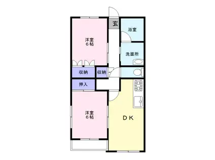 サンシャイン有泉(2DK/2階)の間取り写真