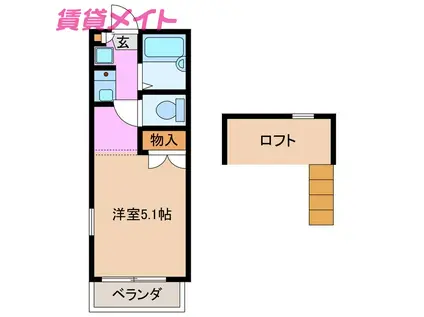 レーベンハイムII(1K/1階)の間取り写真