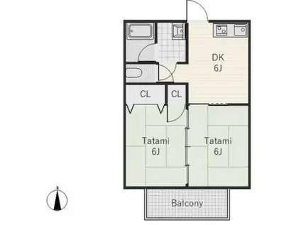 シャイン21(2DK/2階)の間取り写真