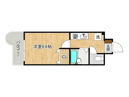 シヨン北九大前(1K/8階)の間取り写真