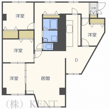 宮の森グランドハイツ(4LDK/2階)の間取り写真