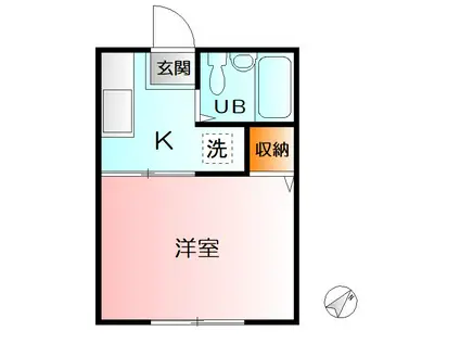イーリスコート浜町(1K/1階)の間取り写真