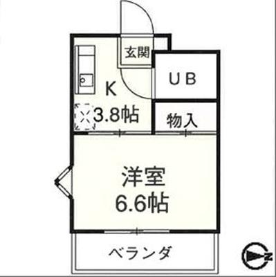 グレース文教台(1K/3階)の間取り写真