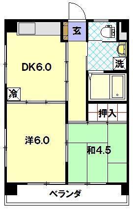 シルキーホームズ(2DK/5階)の間取り写真
