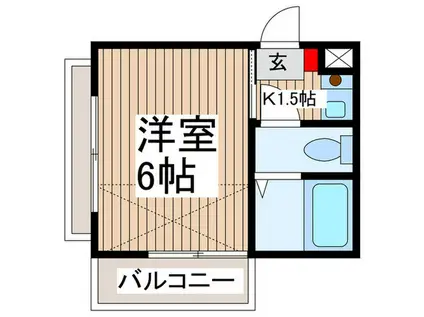 ベル・シーマB(1K/4階)の間取り写真