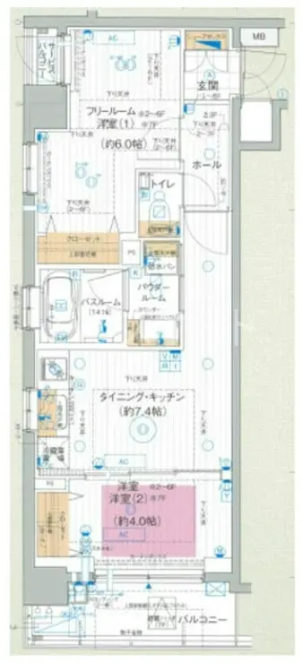 エステムプラザ凌雲閣 4階階 間取り