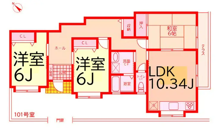 メゾンカワイ第10 1階階 間取り