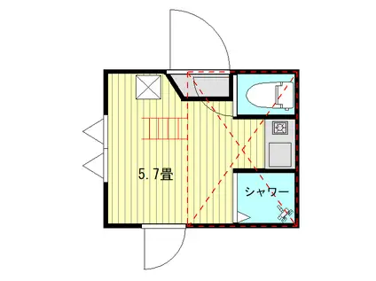 フェリスフェア(ワンルーム/2階)の間取り写真