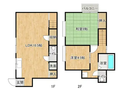 ハイツウエスト(2LDK/1階)の間取り写真