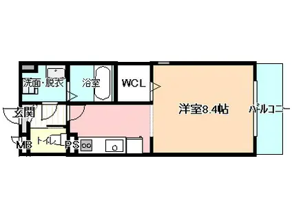 カーサ・タチバナ(1K/3階)の間取り写真