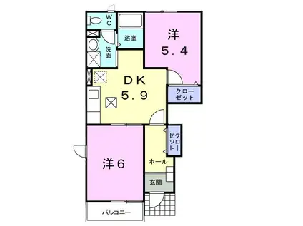 PLEASANT・MII(2K/1階)の間取り写真