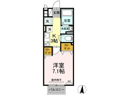 エクセル仲上(1K/2階)の間取り写真