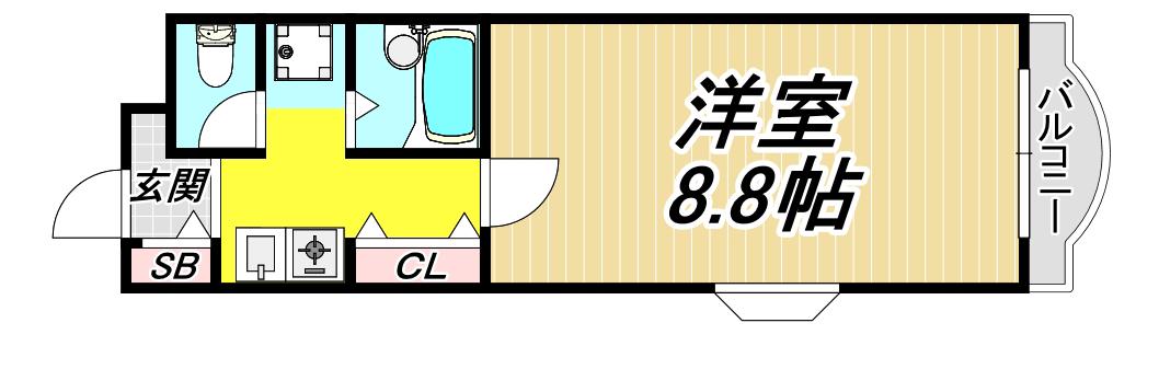 ソフィアII(1K/1階)の間取り写真