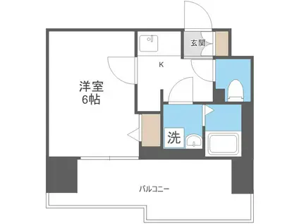 エスリードレジデンス梅田グランゲート(1K/15階)の間取り写真