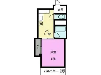 レジデンス石塚(1DK/1階)の間取り写真