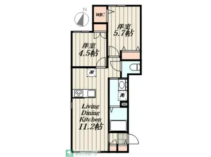 プレシディオ千川(2LDK/1階)の間取り写真