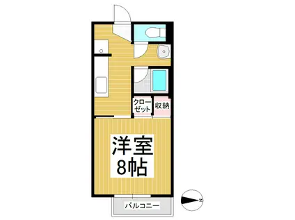 BONHEUR(1K/1階)の間取り写真