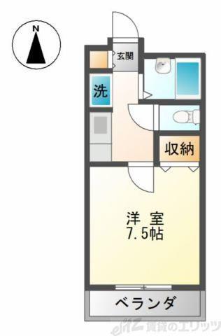アーバンハイツ城北(1K/2階)の間取り写真