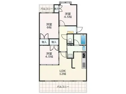藤本エステイツ(3LDK/2階)の間取り写真