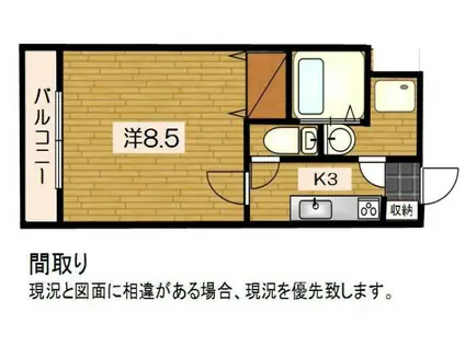 インターラーゲン(1K/5階)の間取り写真