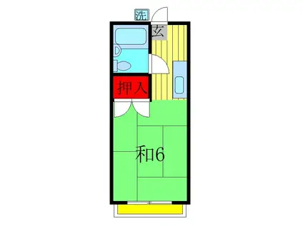 メゾンハナブサ(1K/1階)の間取り写真