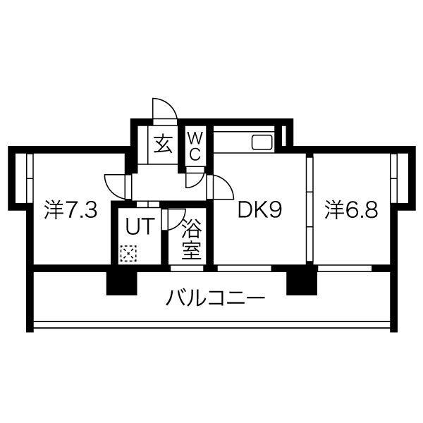 さくらHILLS NAGOYA ウエスト(2LDK/9階)の間取り写真