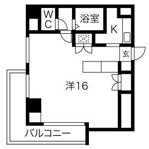 サンリヴァーメゾン(1K/7階)の間取り写真