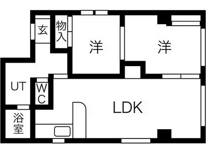 アメニティ美香保(2LDK/2階)の間取り写真