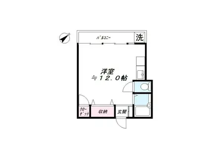 テラスグリーンヒル(ワンルーム/3階)の間取り写真