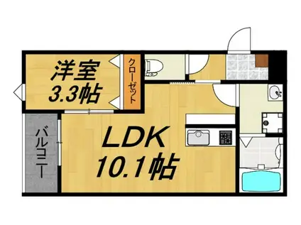 LECOCON一宮VI(1LDK/1階)の間取り写真