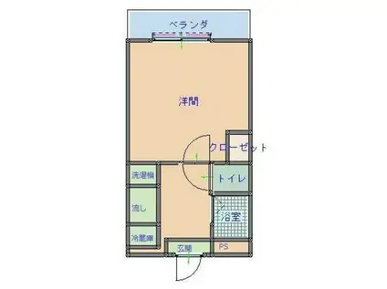 アーバンライフ志度I(1K/1階)の間取り写真