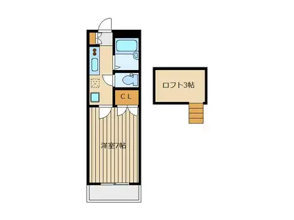 コウシンソウ(1K/2階)の間取り写真