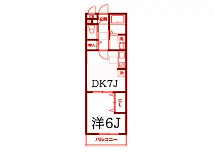 ディアコート(1DK/1階)の間取り写真