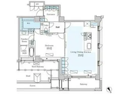 パークアクシスプレミア表参道(1LDK/4階)の間取り写真