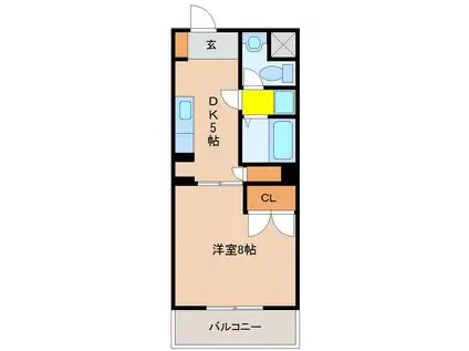 ANマンション(1DK/2階)の間取り写真