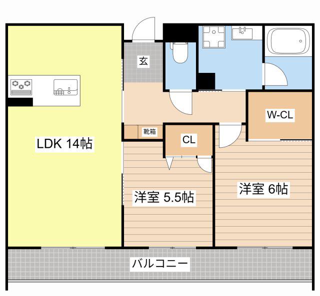 ジョイ フィールド(2LDK/3階)の間取り写真