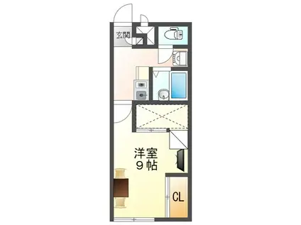 GREENHOUSE相木(1K/1階)の間取り写真