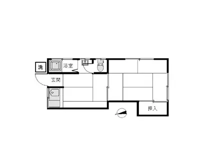 シャトー武岡(1K/2階)の間取り写真
