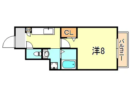 プリマベーラ森友(1K/1階)の間取り写真