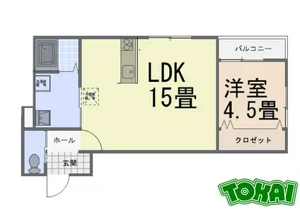 MAJESTIC松阪2ND(1LDK/2階)の間取り写真