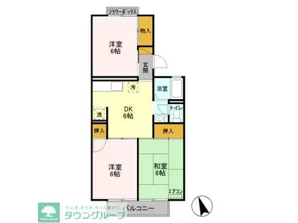 サンVパークII(3DK/2階)の間取り写真