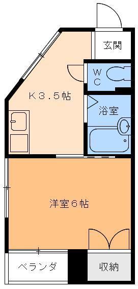 中島ビル(1K/3階)の間取り写真