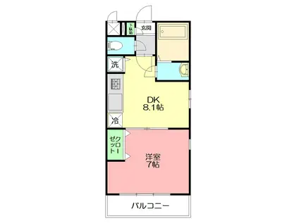 NOLIAR本郷台(1DK/1階)の間取り写真