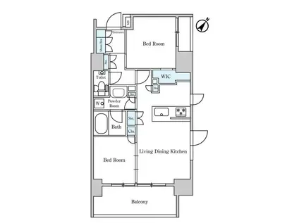 ディームス大井町(2LDK/5階)の間取り写真