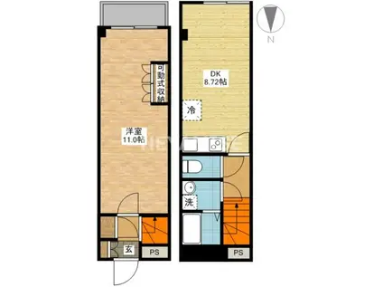 アミティ白木(1DK/1階)の間取り写真