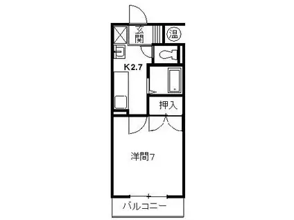 グランドハイツ布橋(1K/3階)の間取り写真