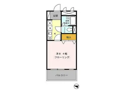 コートブリランテ(1K/2階)の間取り写真